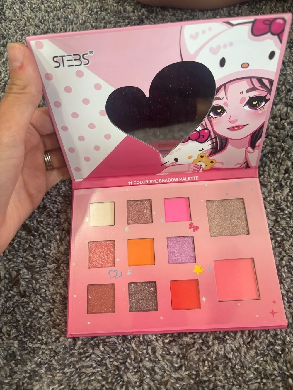 Hello Kitty 11-Color Eyeshadow Palette - Vibrant Shades